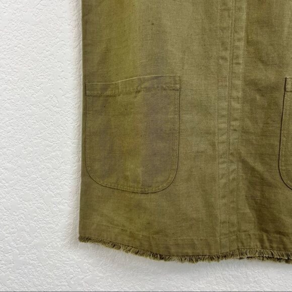 Ulla Johnson Marcelle Olive Cotton Twill Tunic Ruffle Dress - Picture 5 of 13